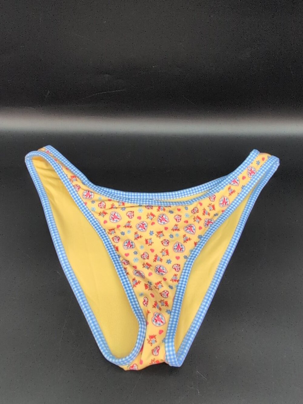 Victoria's Secret PINK x Frankies Golden Hour Bikini Bottom M Heart Charm Yellow